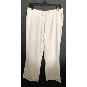 Ingredients Linen Blend Pants Womens Large Drawstring White Lagenlook Boho Beach